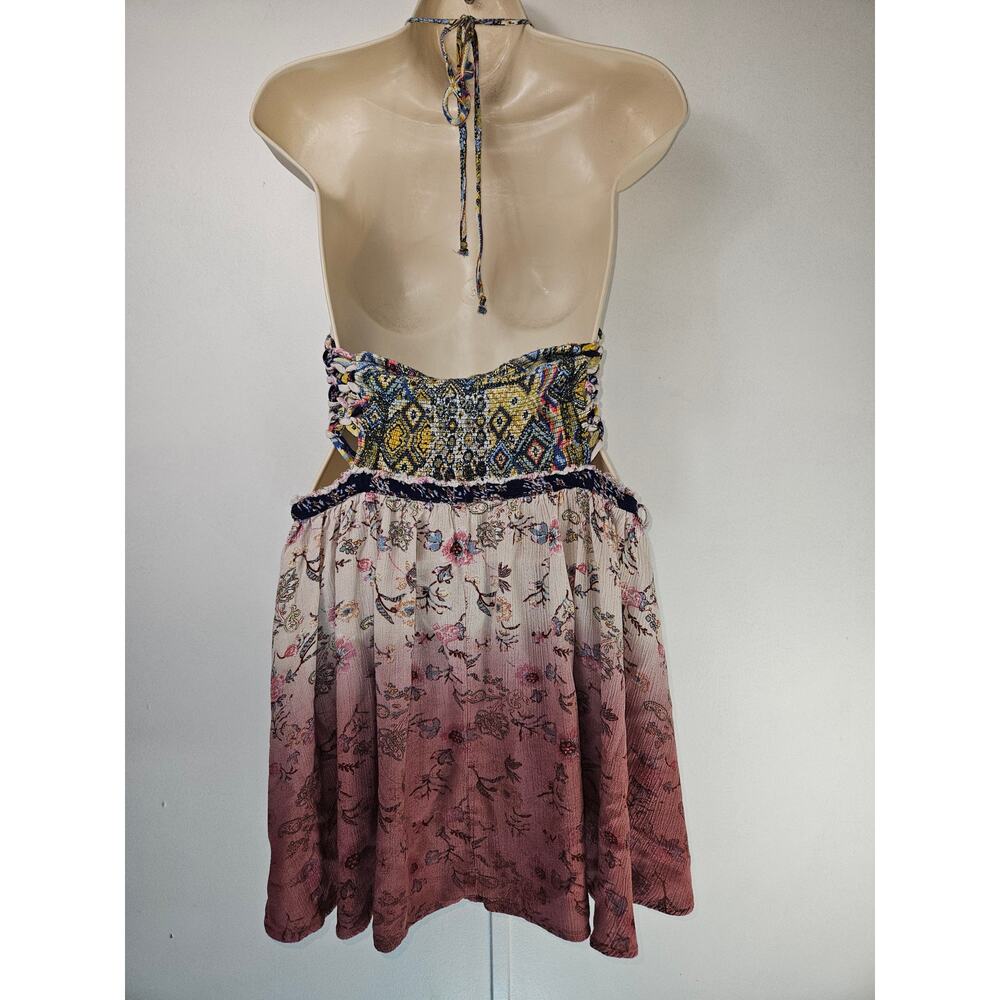 Gimmicks SZ S Bohemian tired peekaboo tank feminine floral mini dress - Picture 7 of 10